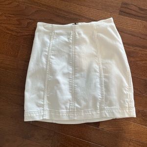 Free People Modern Femme Denim Mini Skirt in White